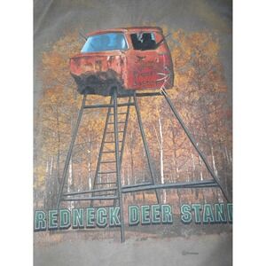 Buck Wear Red Neck Sportman Truck Redneck Deer Stand Tan Brown Mens Large Y2k Vt